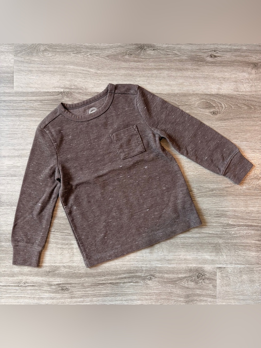 Wonder Nation little boys brown long sleeve shirt